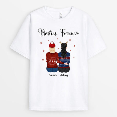 Personalised Besties Forever Winter T-shirt as cheap gift ideas for friends[product]