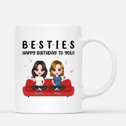 Personalised Happy Birthday To Bestie Mug as inexpensive friend gift ideas[product]