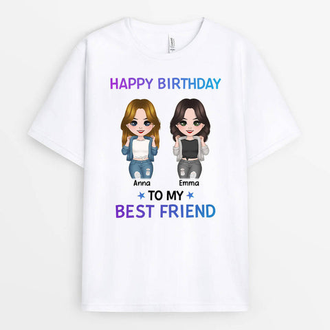 Personalised Happy Birthday My Bestie T-Shirt as cheap gifts for friends[product]