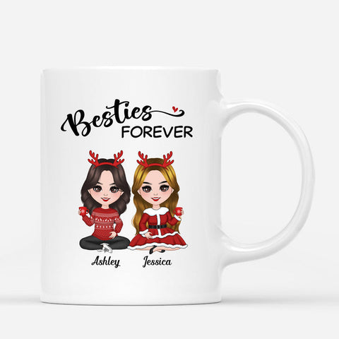 Personalised Besties Forever Christmas Mug as cheap gifts for friends[product]