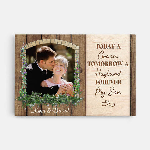 Personalised Today A Groom Tomorrow A Husband Canvas as inexpensive wedding gifts