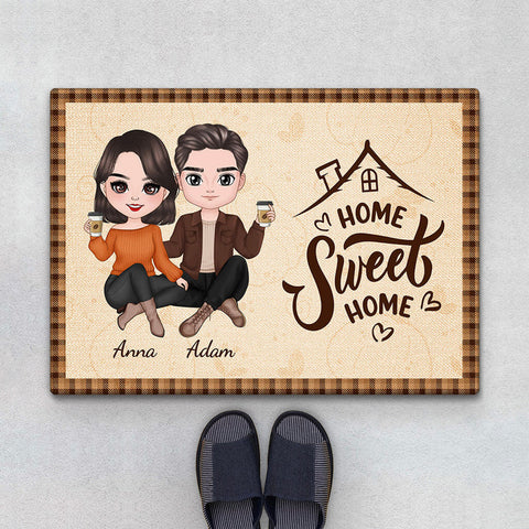 Personalised Home Sweet Home Door Mat as cheap wedding gifts[product]