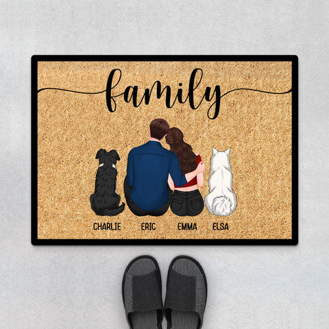 Personalised Family Door Mat as cheap marriage gifts