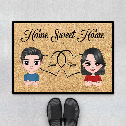 Personalised Home Sweet Home Door Mat as cheap wedding gift ideas