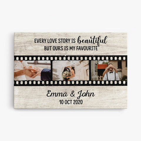 Personalised Our Love Story Canvas as low cost wedding gifts