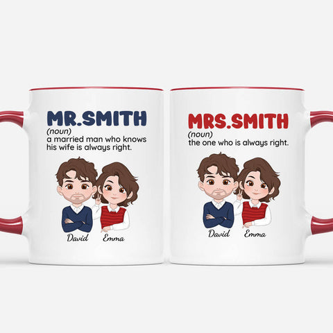 Personalised Definition Of Husband And Wife Mugs as affordable wedding presents[product]