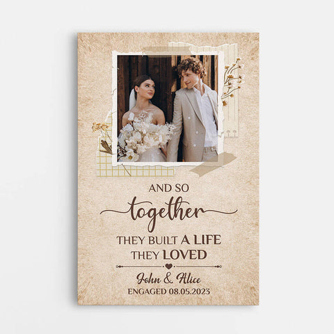 Personalised Together They Build A Life They Love Canvas as cheap wedding gifts