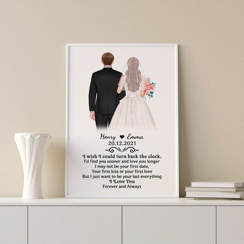 Personalised Turn Back The Clock Poster as cheap wedding gift ideas[product]