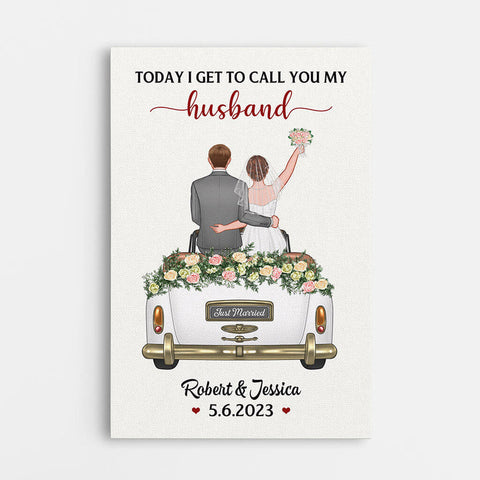 Personalised Today I Call You Husband Canvas as cheap wedding gifts