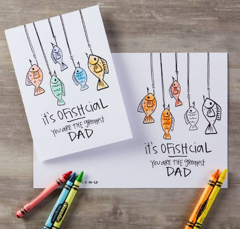fish-themed Fathers Day card ideas handmade for dad