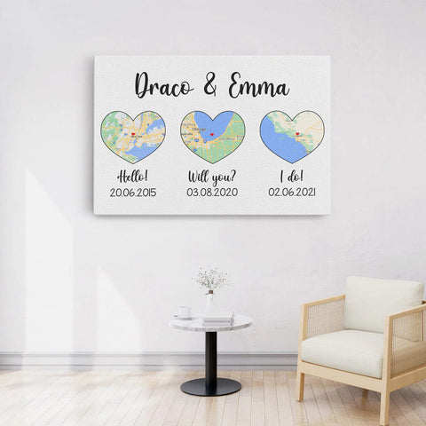 Anniversary Couple Gift Ideas: Personalised Canvas