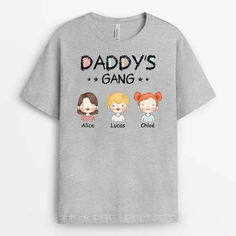 custom fathers day t-shirts for daddy with kids name and illustration[product]