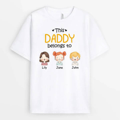 customised fathers day t-shirt for dad with kids illustration and names[product]