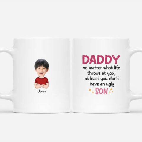 personalised ceramic mugs for fathers day with kid picture[product]