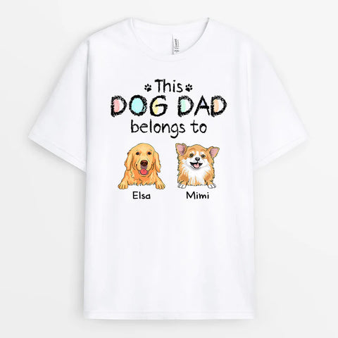 customised dog dad t-shirts as a gift with dogs' portrait and name[product]
