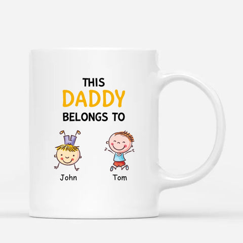 cute fathers day mugs customised for dad with names and illustration[product]
