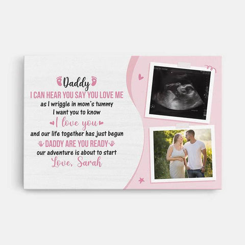 personalised canvas for new fathers with photo and message