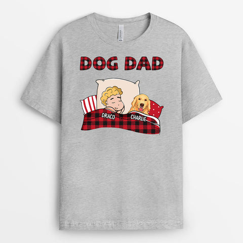 Personalised Sleeping Dog Dad T-shirt-dog dad t-shirt personalised