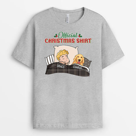 Personalised Official Christmas Dog Outfit T-Shirt-dog dad t shirt