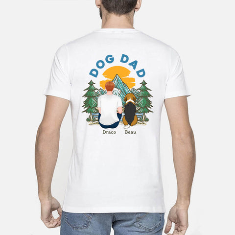 Personalised Dog Dad Tree Back T-Shirt-dad dog t shirts
