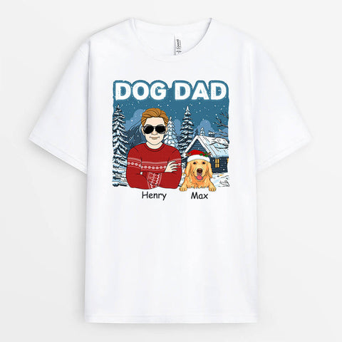 Personalised Best Dog Dad Christmas T-Shirt-dog dad t shirt