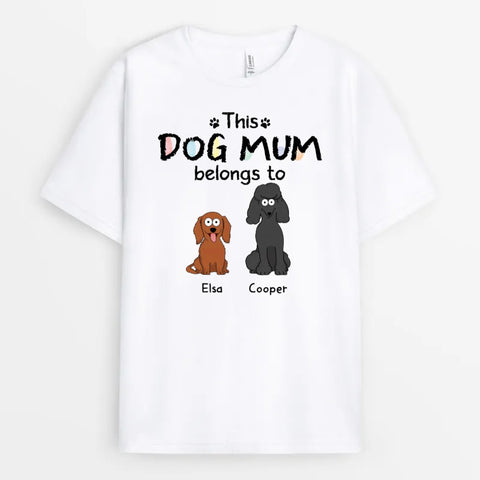customised dog t-shirt for dog mum with dog illustration and text[product]