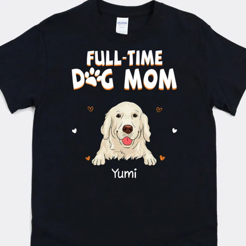 personal tee for dog mum with dog portrait and funny text