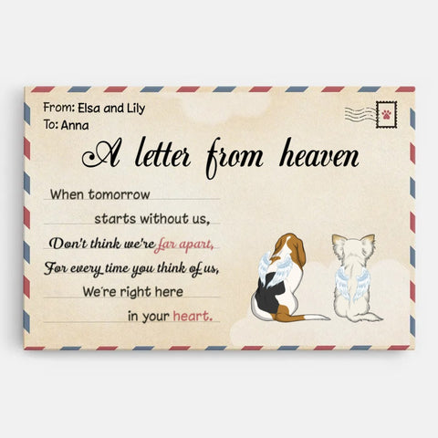 personalised memorial canvas for dog mum with message[product]