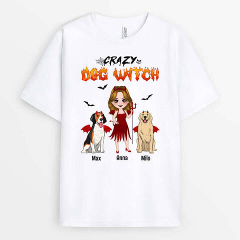 dog mum t shirt crazy dog witch 