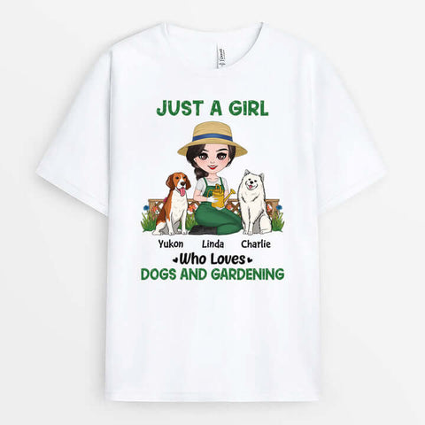 dog mum t shirt just a girl loves gardening 