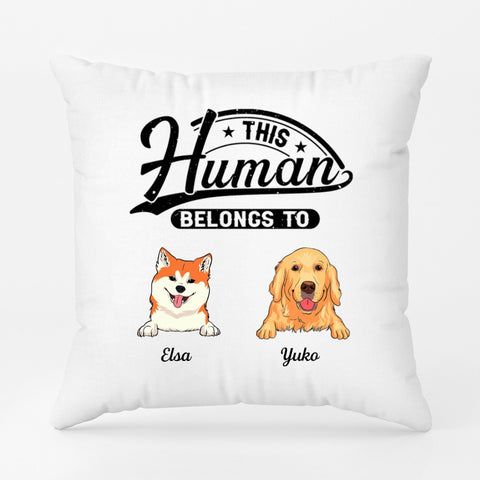 customisable fathers day pillow from the dog to dad with cute message