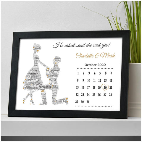 Engagement Gift Ideas for Friends - Personalised Artwork