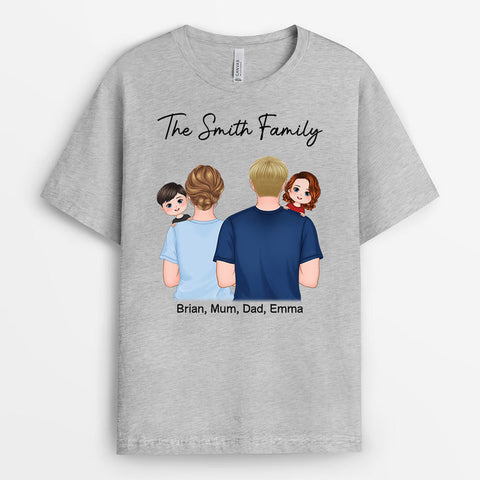 Personalised The Family Back Shadow T-shirt is considered one of four meaningful family of four gift ideas to highlight familial pride