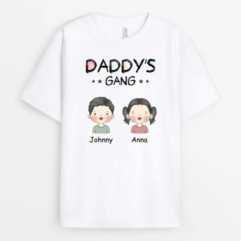personalised fathers day t-shirts for dad with kids illustration