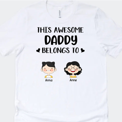 t-shirts personalised for fathers day with kids illustration[product]