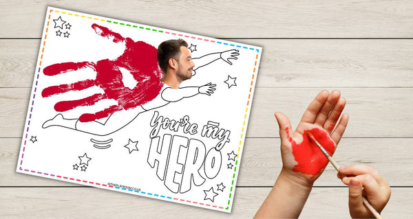 Fathers Day card diy for dad with super hero theme
