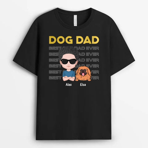 personalised t-shirt for dog dad from the dog on fathers day with names and text