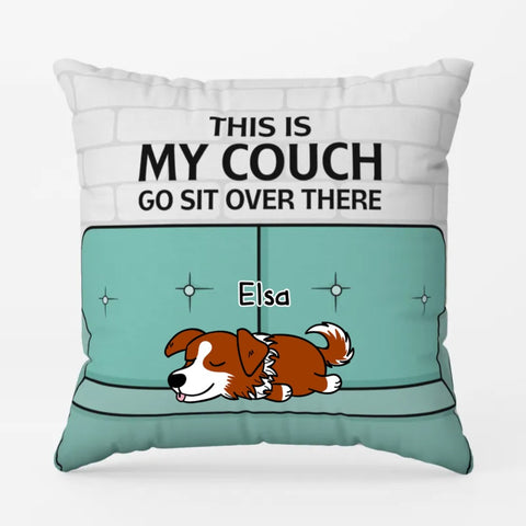 customised fathers day pillow for dog dad from the dog with funny message and illustration[product]