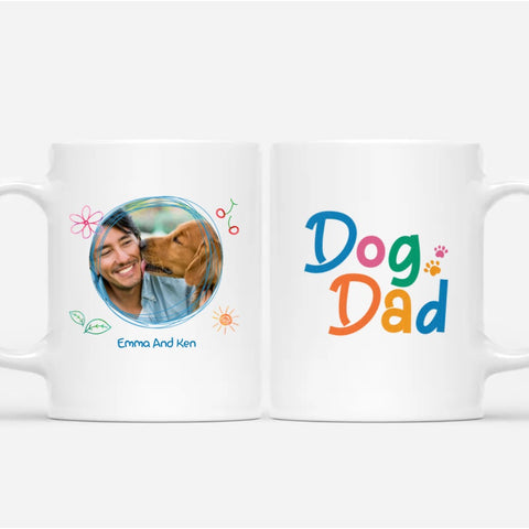 personalised ceramic cups for fathers day from the dog with picture