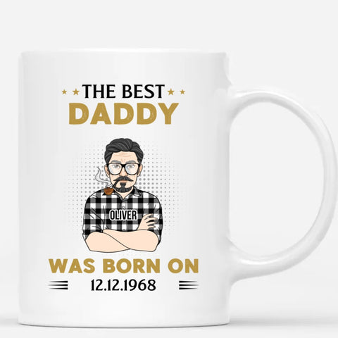funny fathers day customised mugs for fathers, grandpa from kids with name, year born and funny custom message