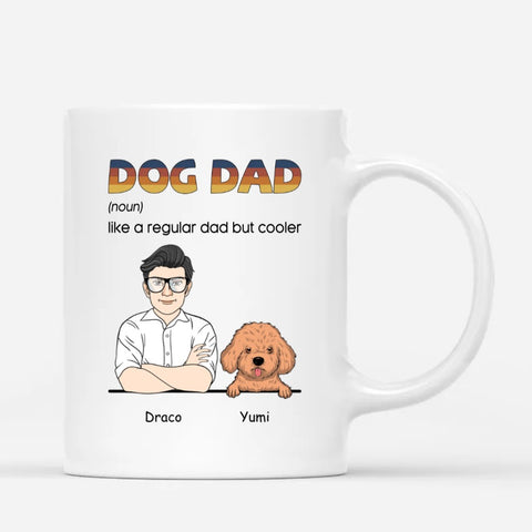 custom mugs for fathers day from the dog with cute design and dog dad definition[product]