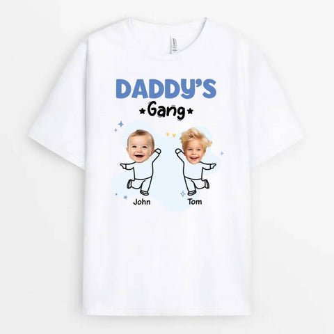 customised fathers day tee for daddy with photo and custom name