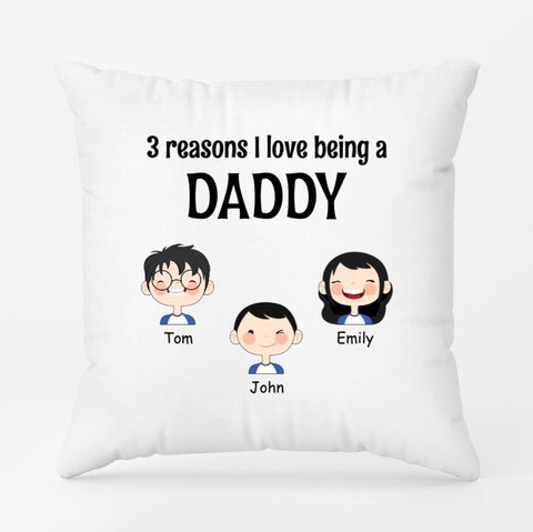Personalised Reasons I Love Being Grandad/Dad Pillow as a funny gift for dad on Father's Day to add joy for dad's chilling time
