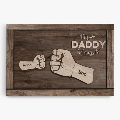 custom fathers day canvas for new dad with fist bump