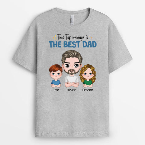 Personalised This Top Belongs To The Best Daddy T-shirts as fathers day presents from daughter