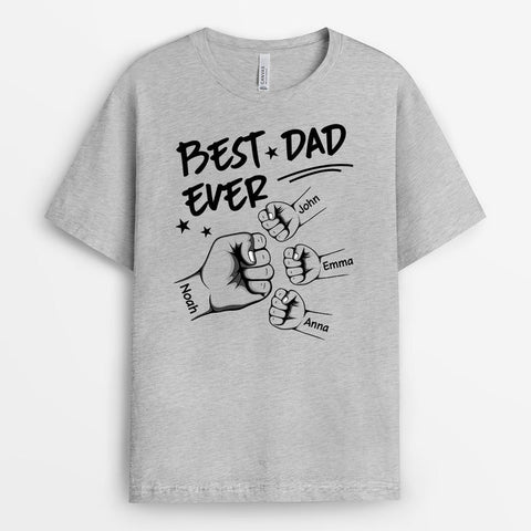 Personalised The Best Dad Ever Fist Bump T-shirts as fathers day gift from daughter