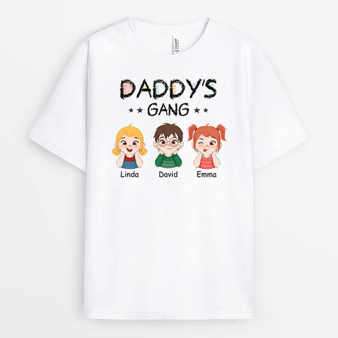 Personalised Daddy's Gang T-Shirts as fathers day gifts from daughter