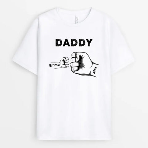 Personalised Dad Kid Fist Bump Shirts as father's day gifts from daughter