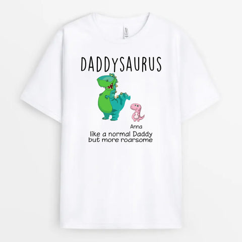 Personalised Daddysaurus Shirt as fathers day gifts from daughter