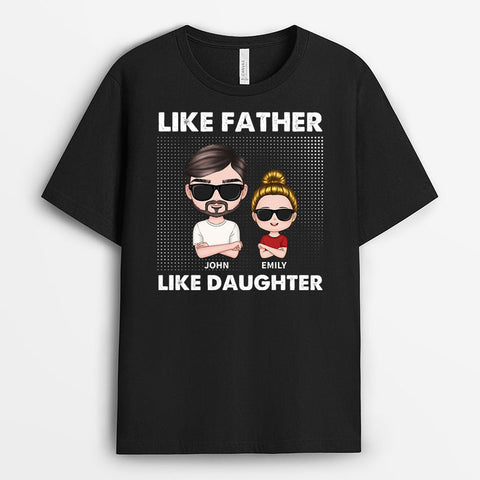 Personalised Like Father Like Daughter Fist Bump T-shirts as father's day gifts from daughter